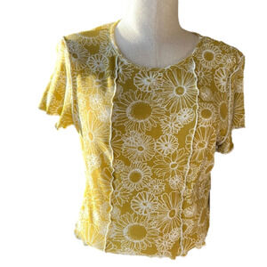 SO Yellow Floral Short Sleeve Tee